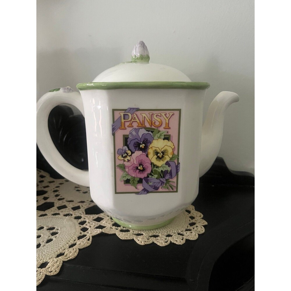 Vintage Applause Pansy Teapot